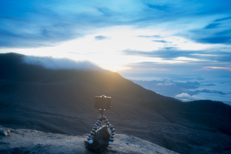 Recording a sunrise time-lapse on top Gunung Marapi