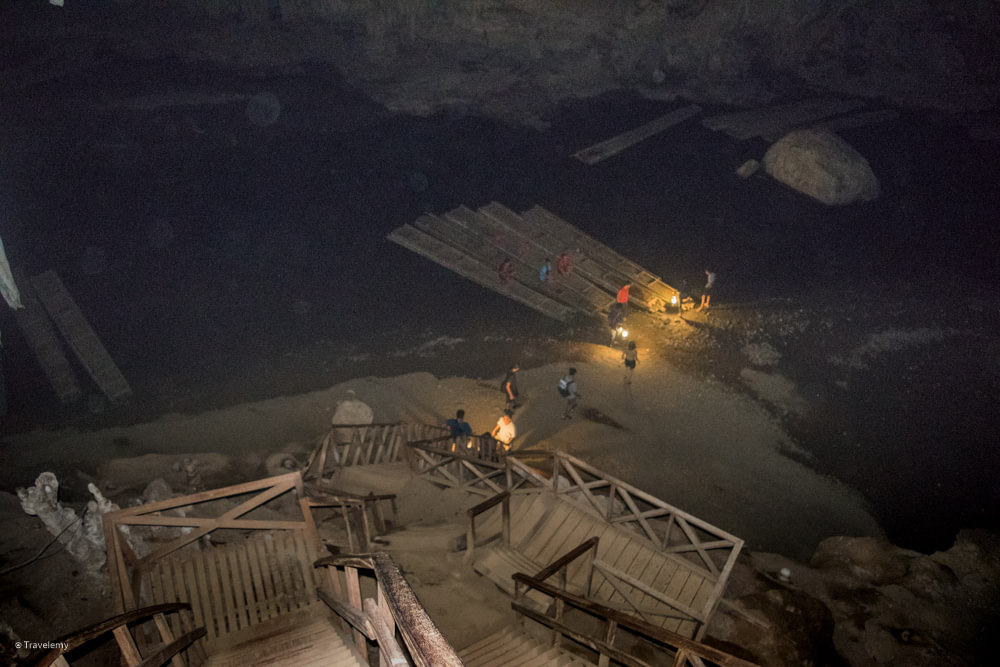 Bamboo rafts to take visitors to third cave