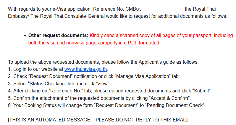 DTV - Request for additional documents